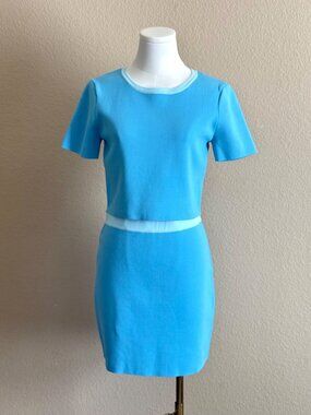 House of Harlow 1960 Women's Knit Mini Skirt & Crop Top Set 2-Piece Blue